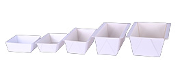Produktabbildung der umweltfreundlichen, lebensmittelechten Papierbackform von Antalis Verpackungen, geeignet für Backmengen von 250 g bis 12 kg