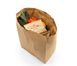 RecyCold™ Kühlpack von Antalis Verpackungen: Patentierter Papierbeutel mit biologisch abbaubarem Kühlgel für den umweltfreundlichen Einzelversand gekühlter und gefrorener Waren.